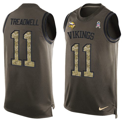 Nike Vikings #11 Laquon Treadwell Green Men's Stitched NFL Limited Salute To Service Tank Top Jersey